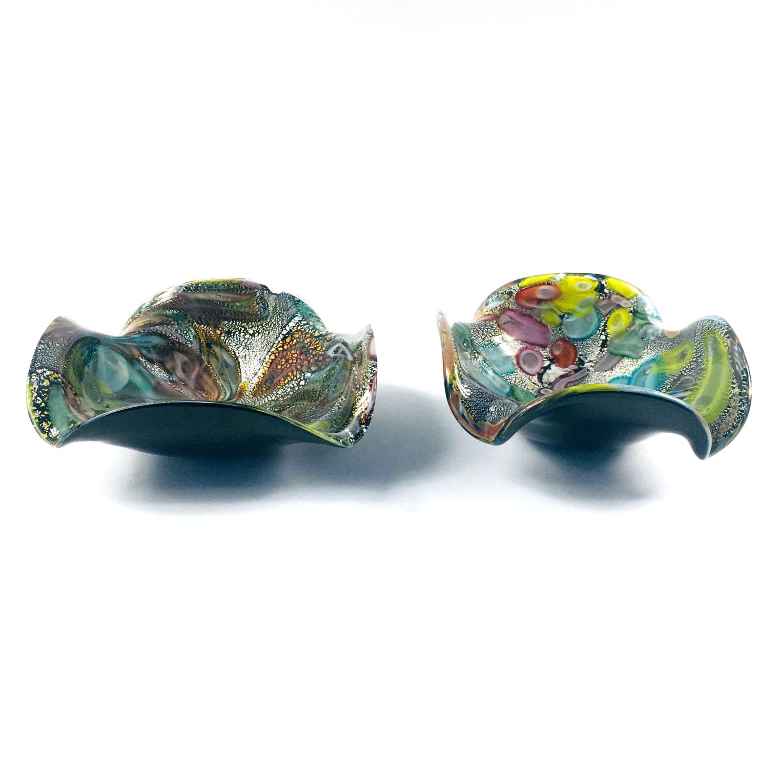 Paar "Tutti Frutti" Murano Glazen Schalen Van Dino Martens, Italië, Jaren 1950