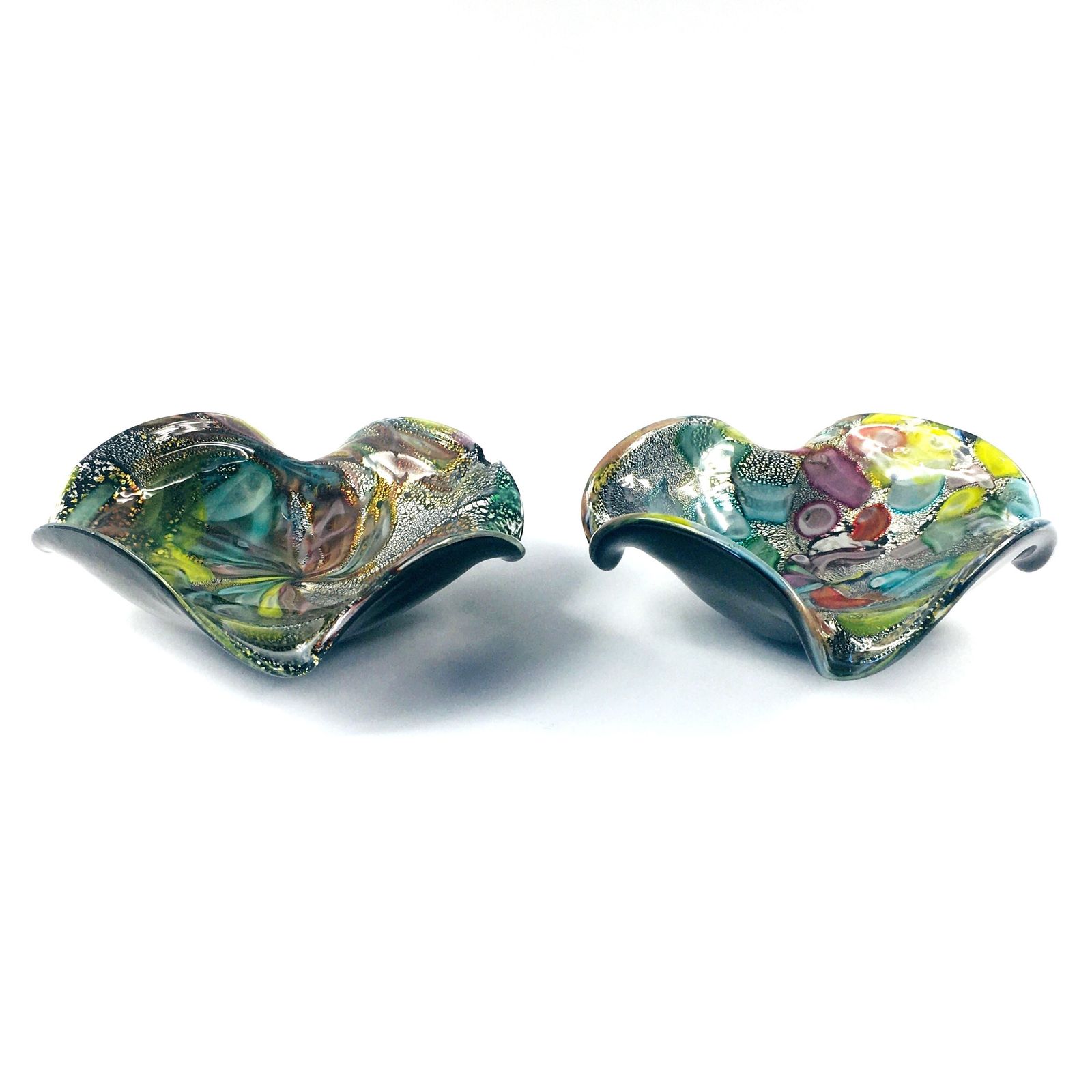 Pair Of Tutti Frutti Murano Glass Bowls By Dino Martens, Italy, 1950s photo for sale
