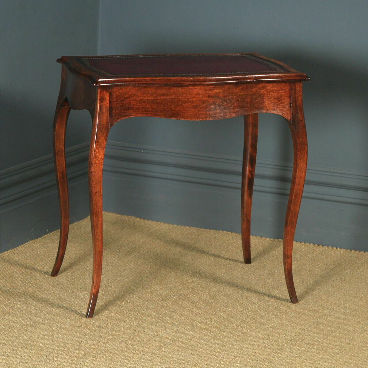 Antique French Louis XV Style Walnut & Leather Occasional Writing Table photo furniture