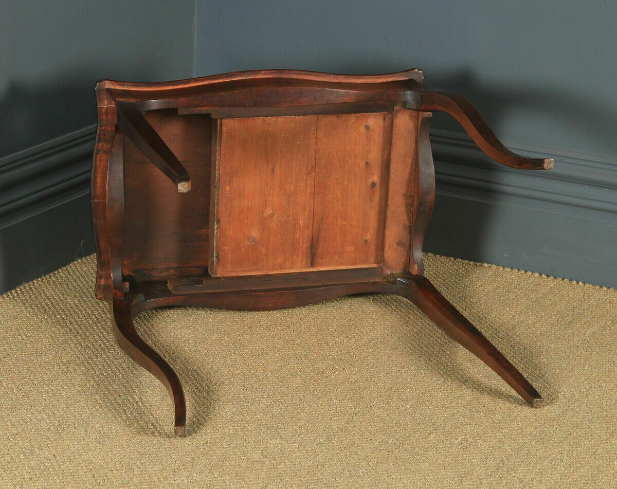 645.0 Antique French Louis XV Style Walnut & Leather Occasional Writing Table photo