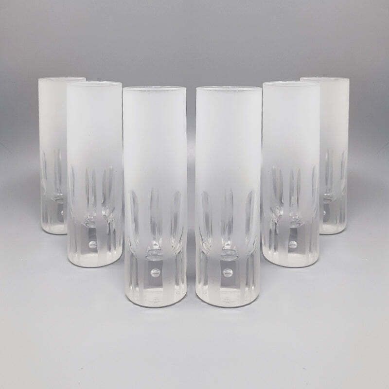 1960 Gorgeous Ice Bucket With 6 Glasses In Hand Cut Lead Crystal By Kristal. Made In Italy photo vinterior