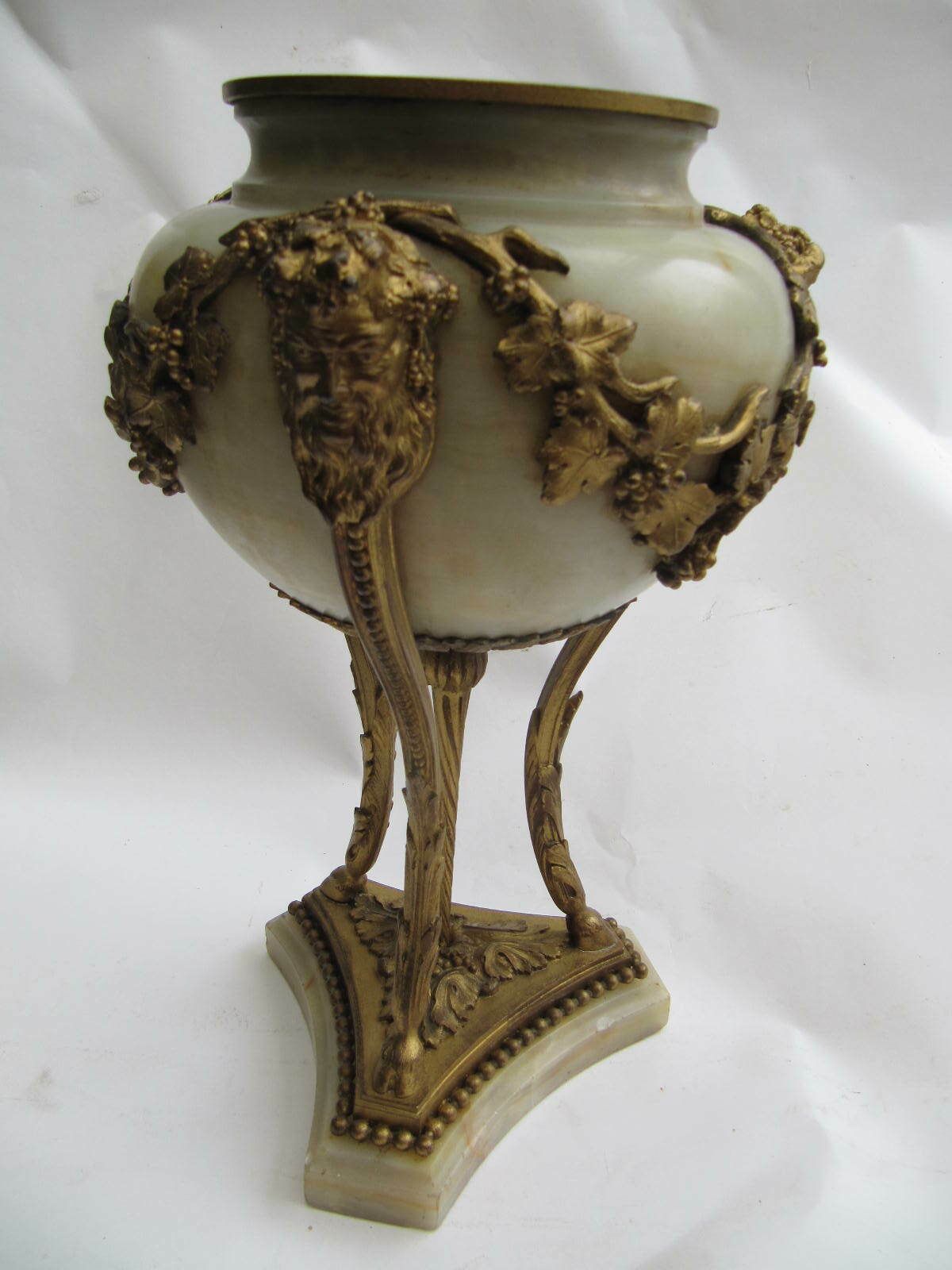 Marble And Ornate French Ormolu Urn Possibly By Ferdinand Barbedienne Bacchus Wine Cooler Or Jardiniere Centerpiece ? 19th C photo vinterior