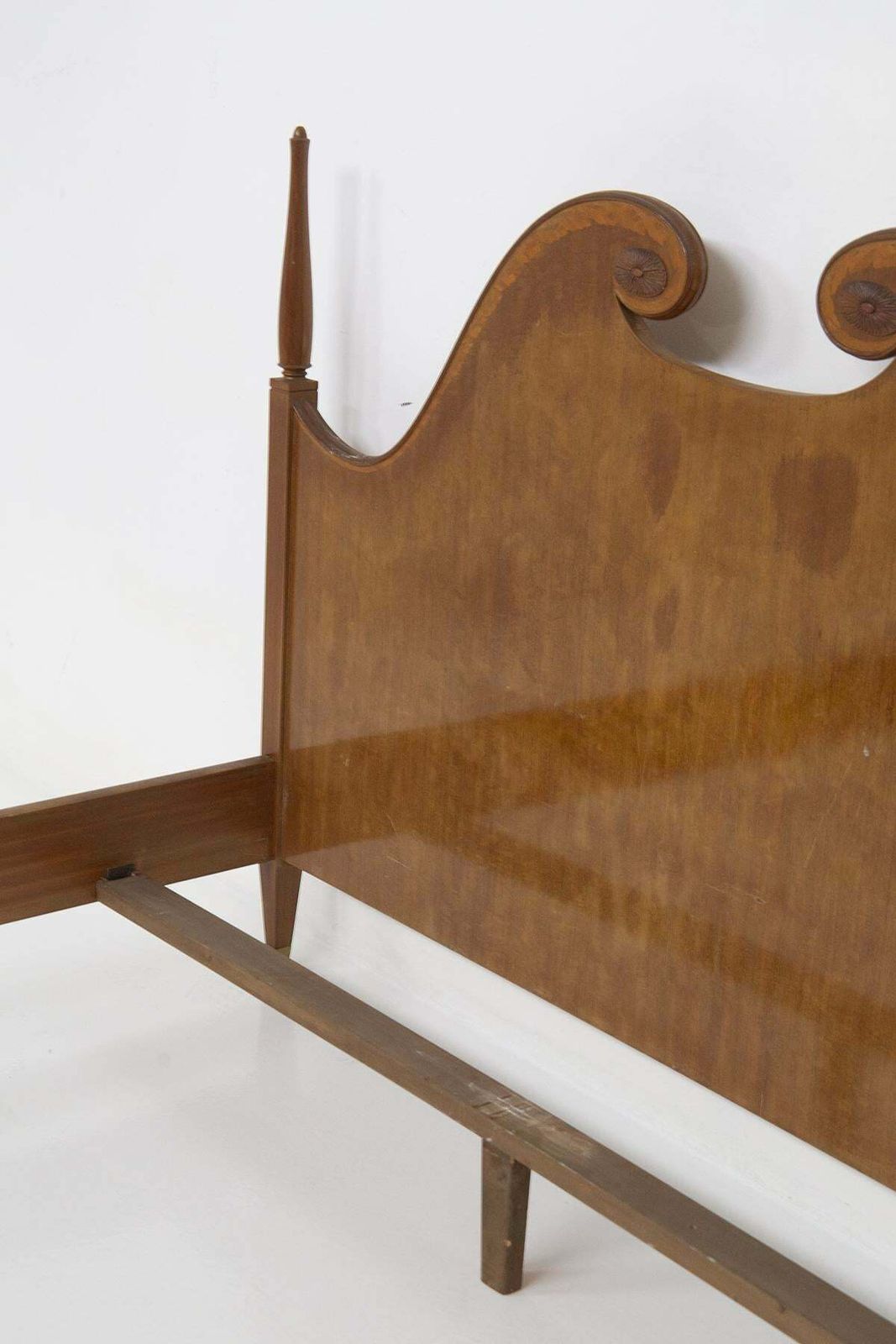 Paolo Buffa Mid Century Fine Double Bed Frame In Wood photo Furniture