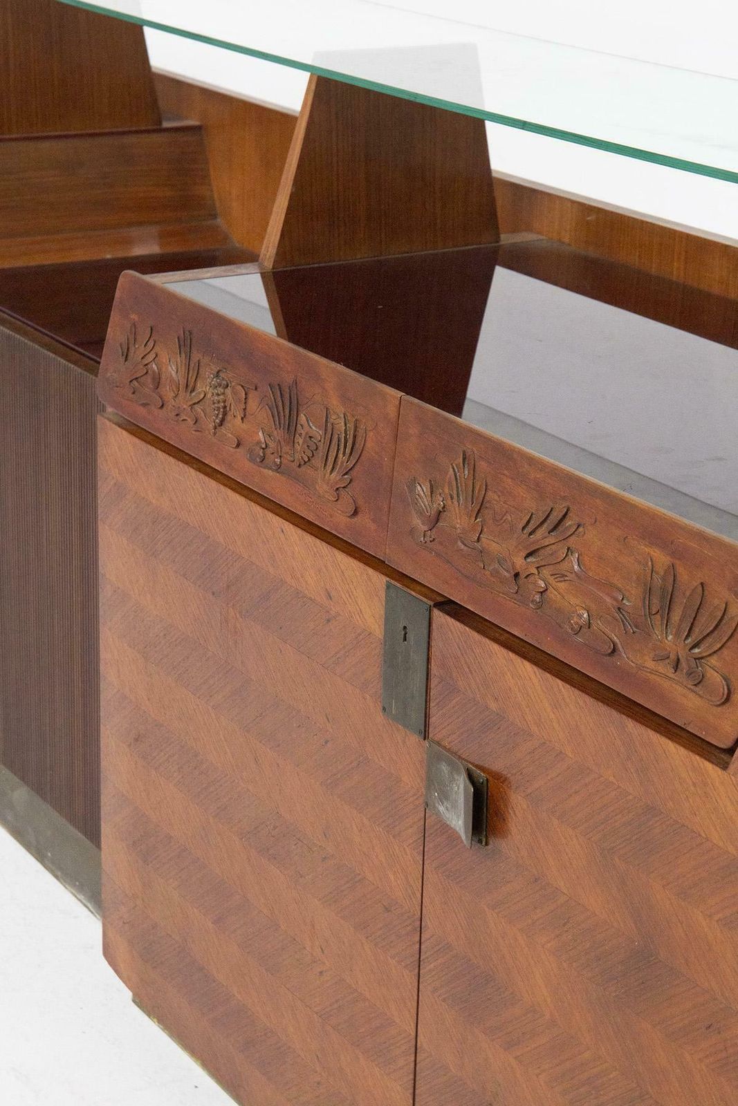 Dassi Modern Furniture Sideboard In Wood, Glass And Brass photo buy