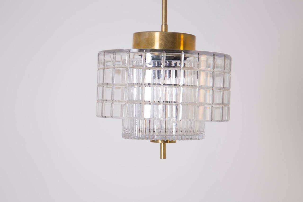 Italian Chandelier In Bohemia Crystal And Brass 1960s photo Lighting