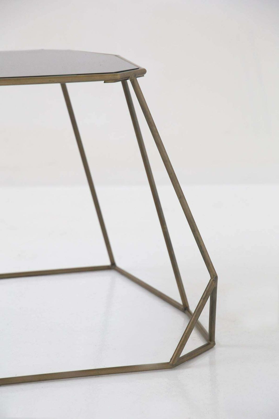 photo furniture Italian Vintage Pair Of Coffee Tables In Brass And Opal Glass