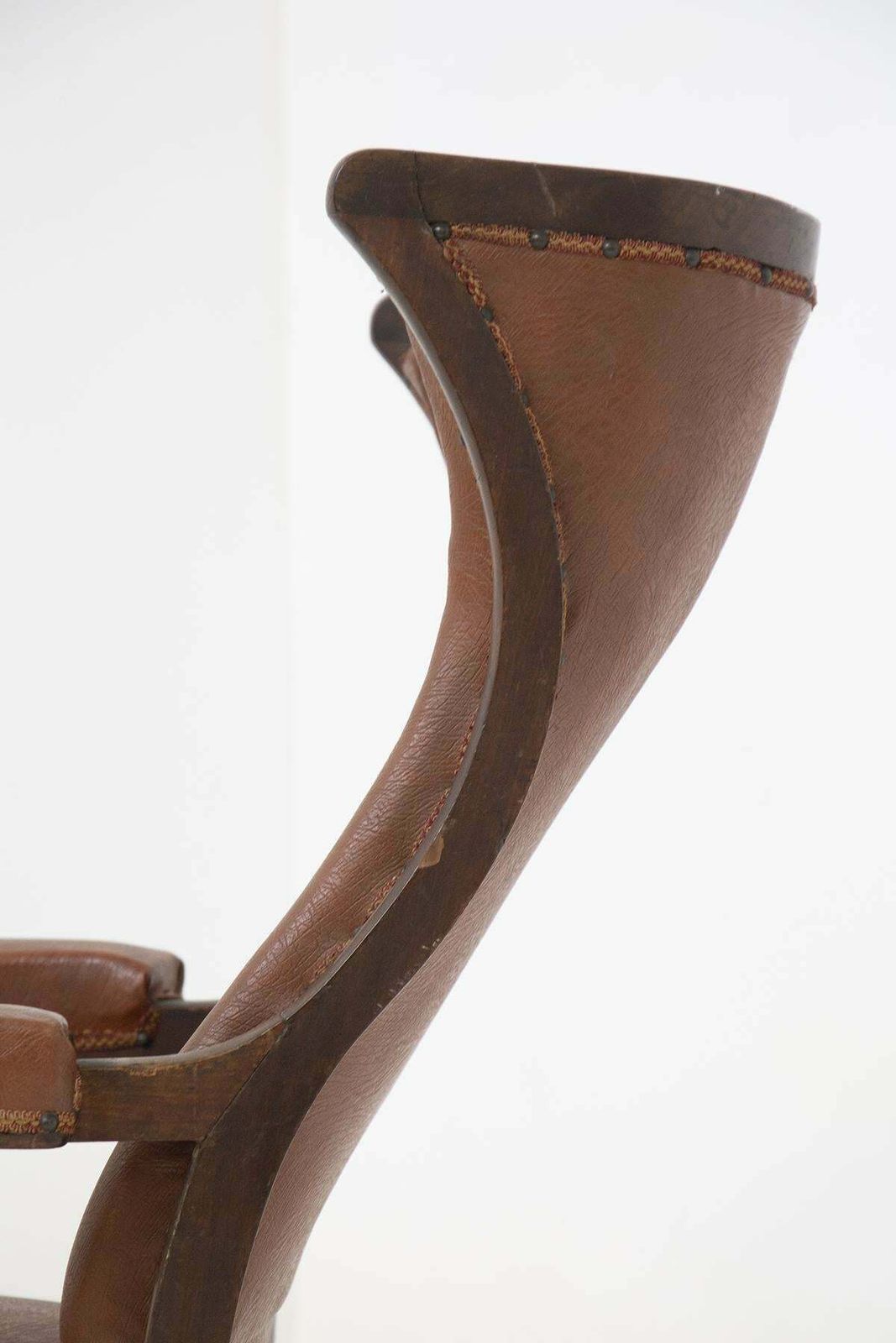 photo for sale French Antique Armchair In Original Wood And Leather