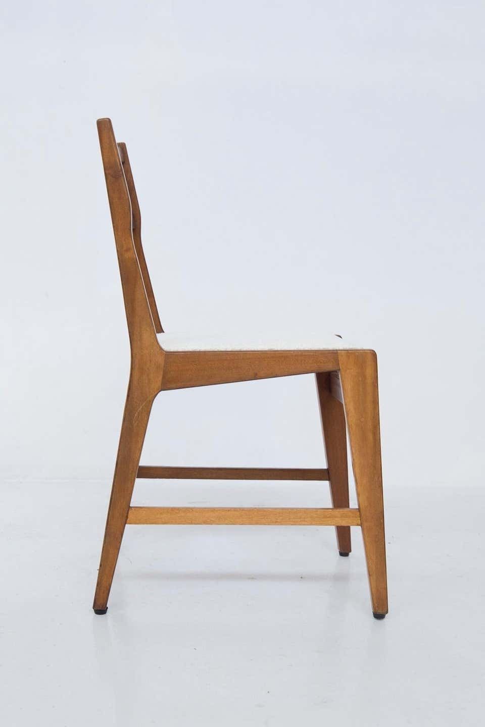 photo furniture Bbpr Set Of 12 Wooden Mid Century Chairs In Bouclé