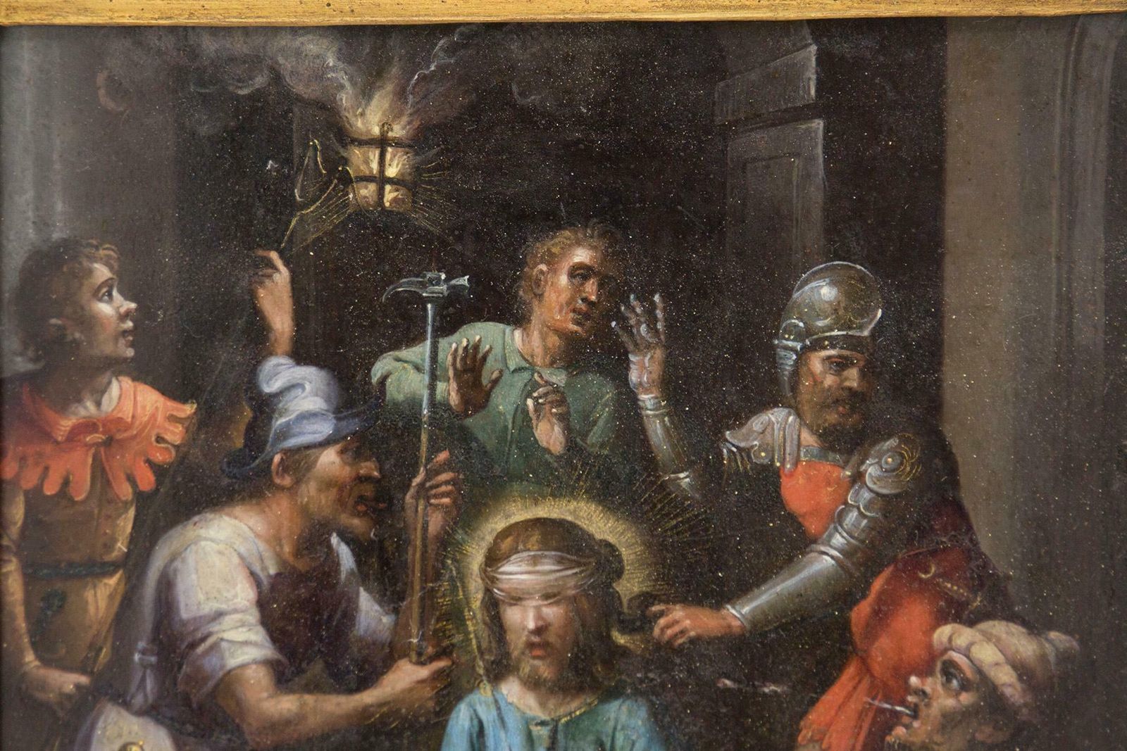 Antique Painting On Copper, "The Mockery Of Christ” photo 9227.0