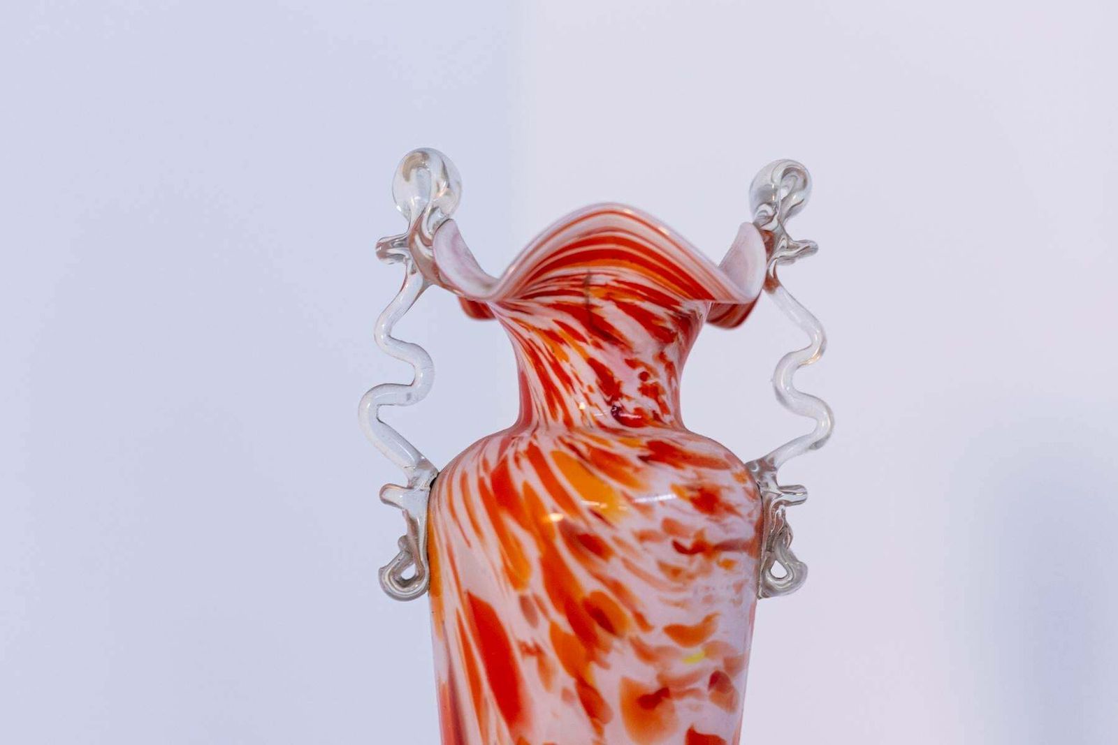 photo for sale Orange Vintage Murano Glass Vase By Fratelli Toso, 1940