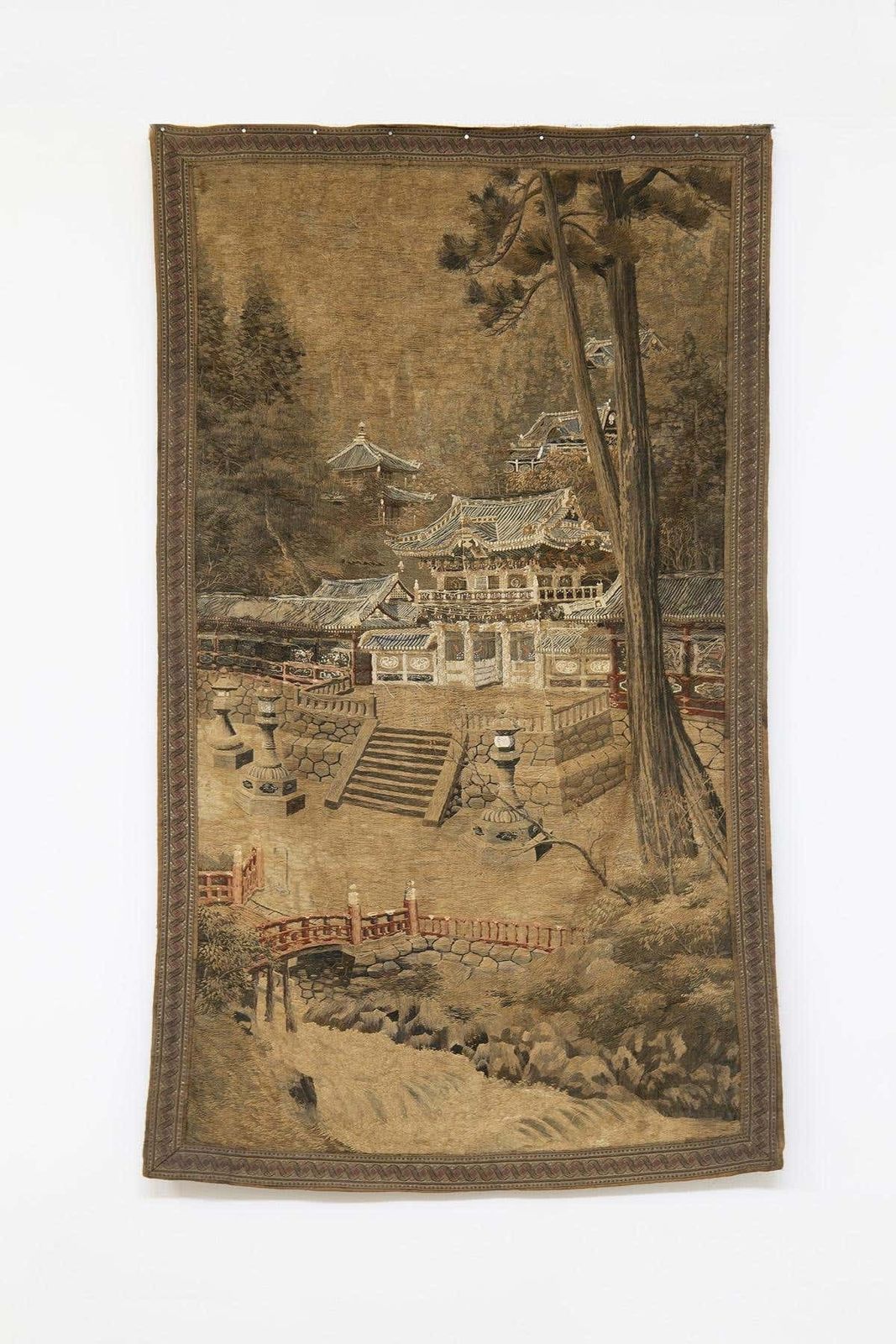 Japanese Antique Silk And Cotton Tapestry photo furniture