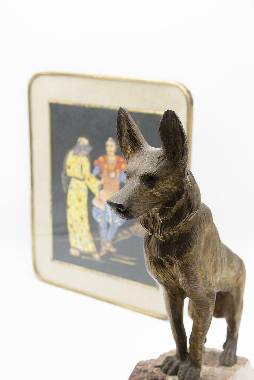 Pair Of Dog Shaped Bookends Made Of Onyx And Bronze photo furniture