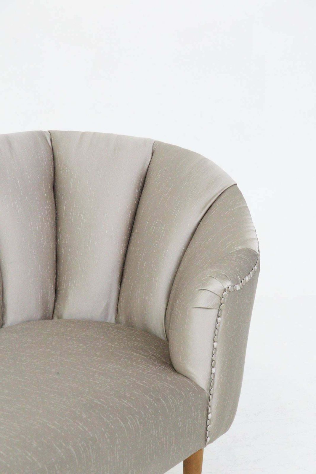 Gio Ponti Mid Century Grey Silk Satin Dormeuse ''Attr.'' photo Furniture