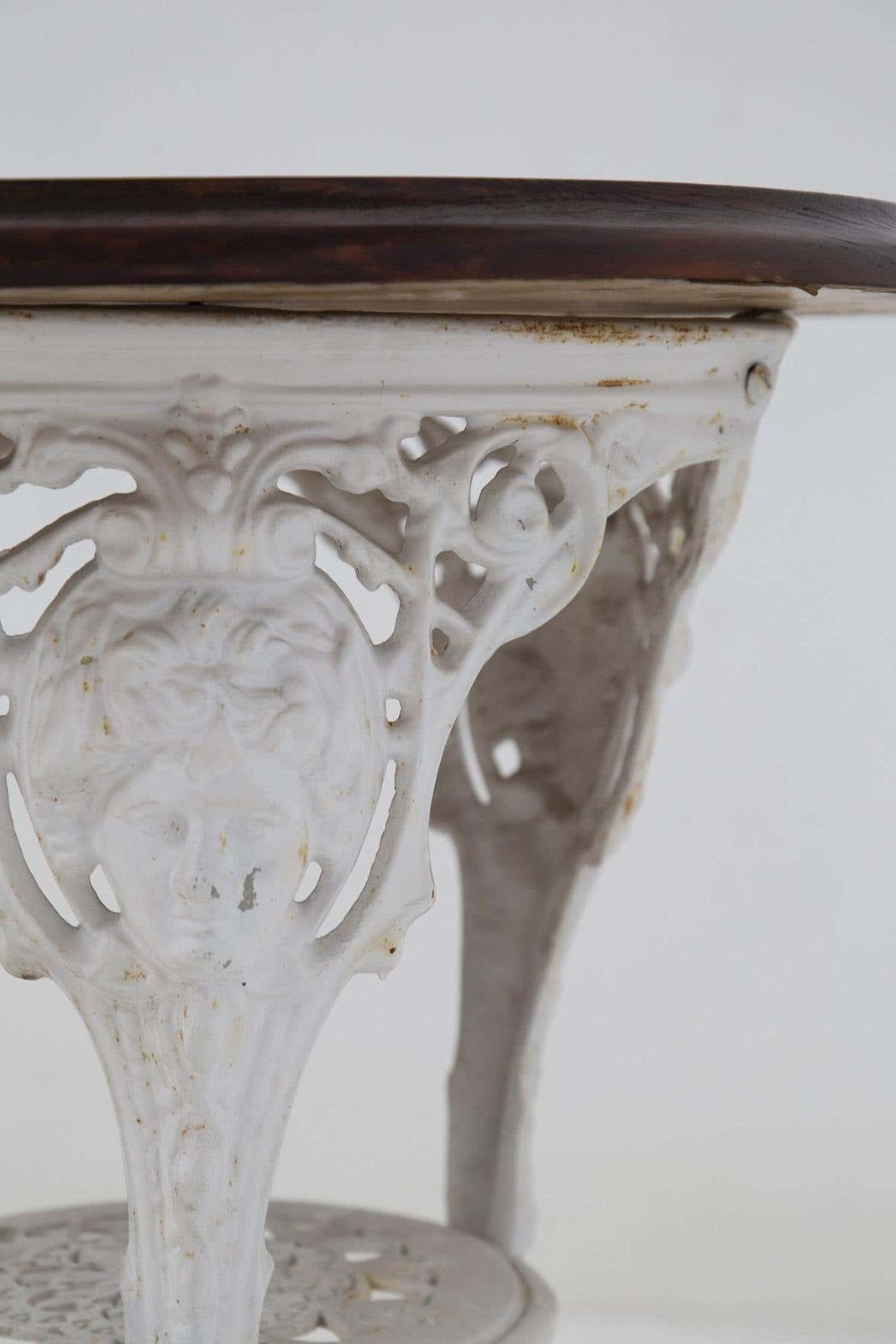 English Cast Iron And Wooden Table photo vintage