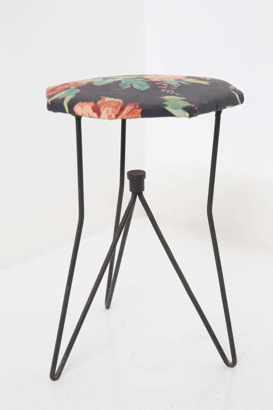 Vintage Metal And Fabric Floral Stools For Rima Att. Gio Ponti photo 2714.0