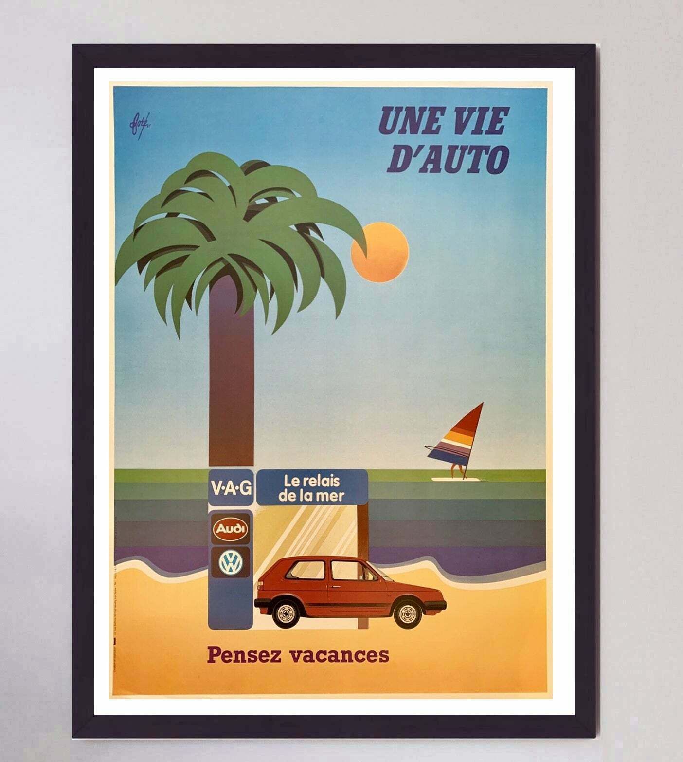 A Life Of Auto   Audi Volkswagen Original Vintage Poster photo furniture