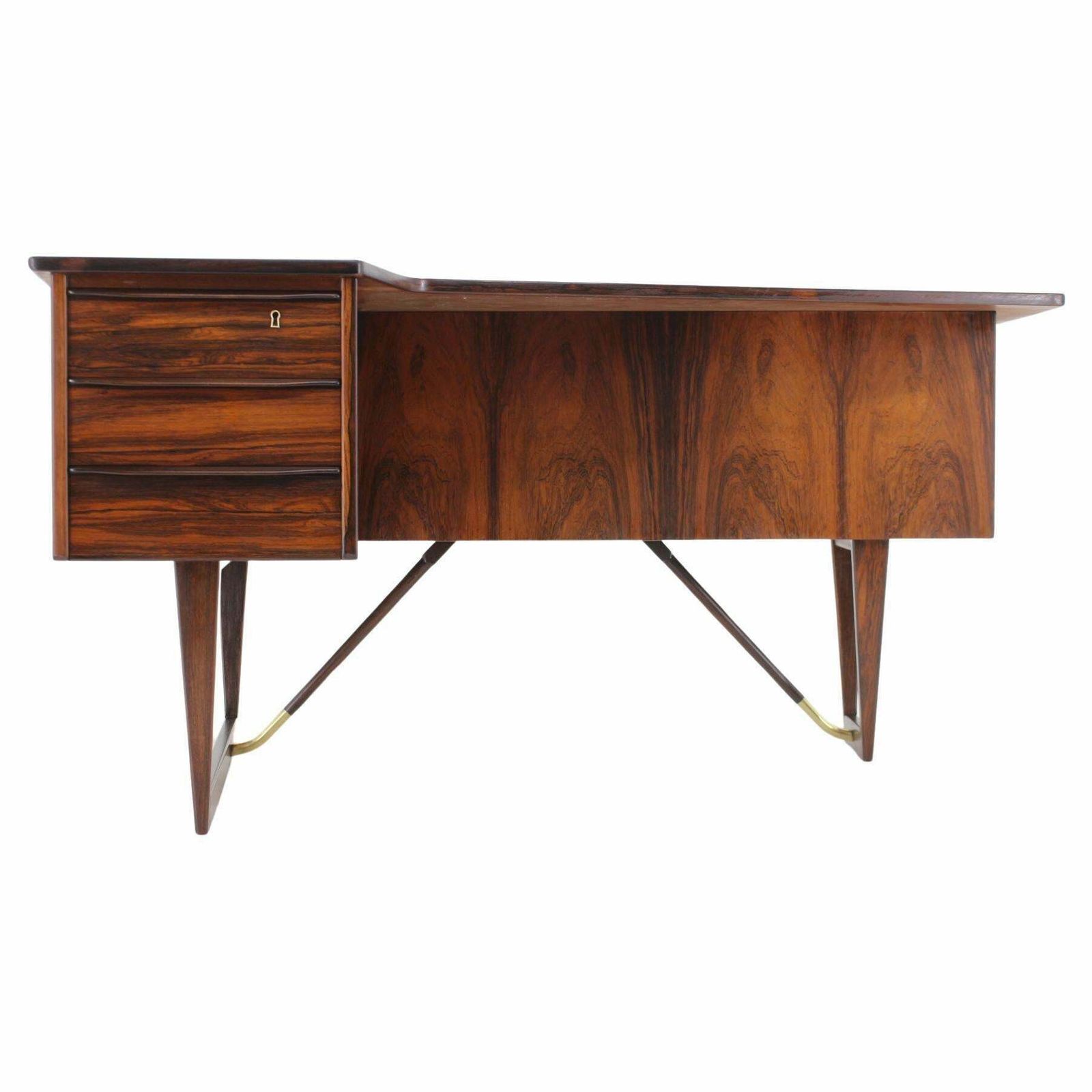 1960s Peter Løvig Nielsen 'Boomerang' Desk In Rosewood Hedensted Møbelfabrik,