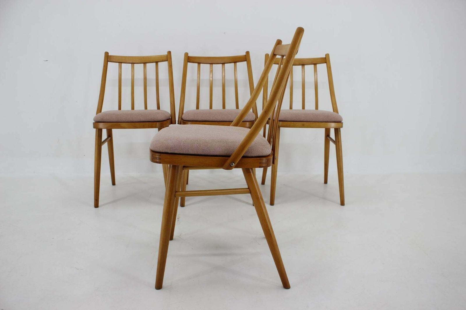 1970s Antonin Suman Beech Dining Chairs, Set Of 4 photo buy