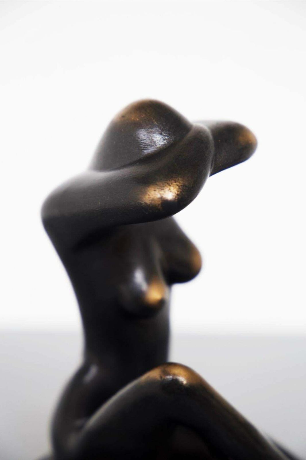 Vintage Metal And Wooden Statue Of A Naked Woman, Signed photo furniture