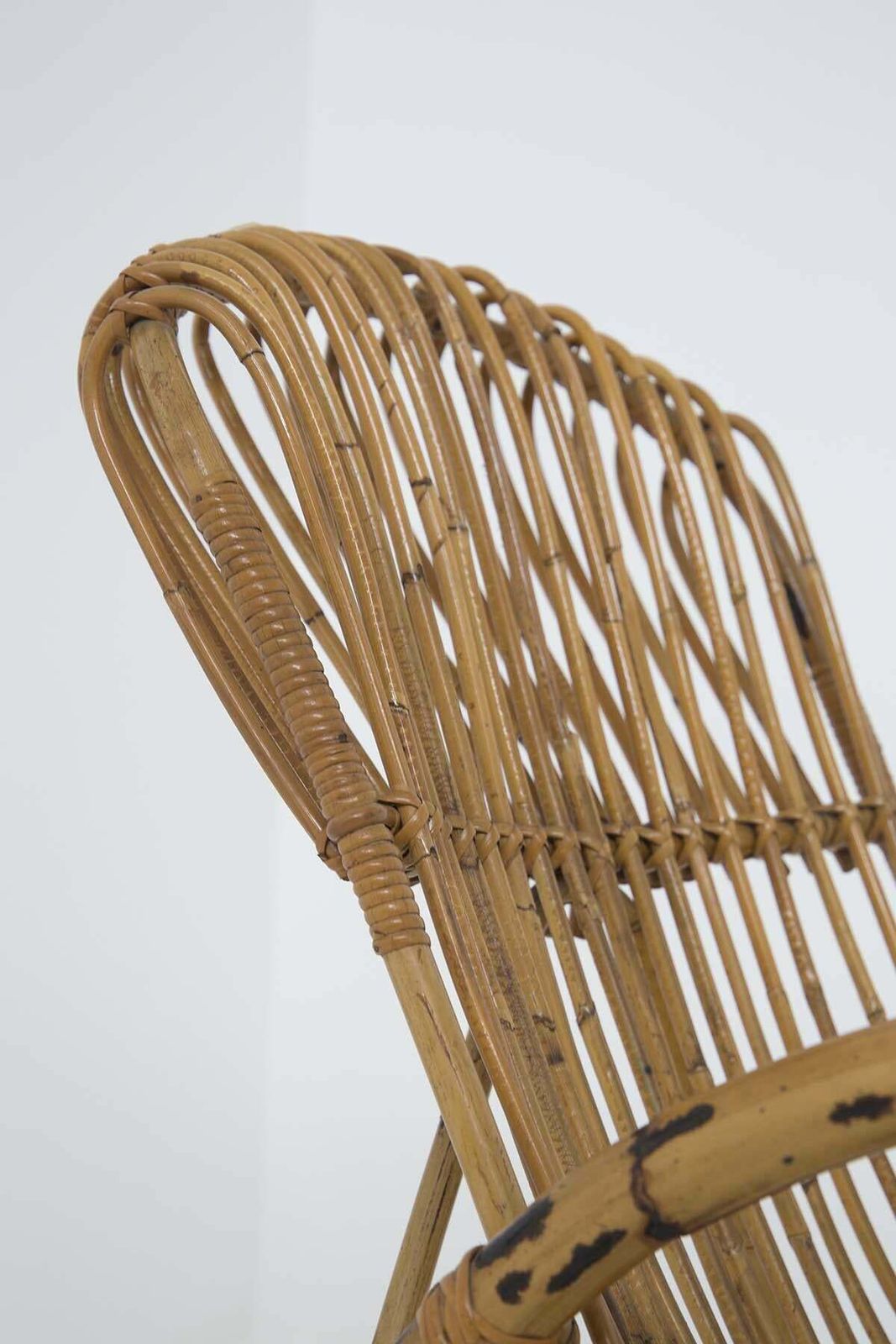 Italian Vintage Bamboo Rocking Chair 1950s photo vintage