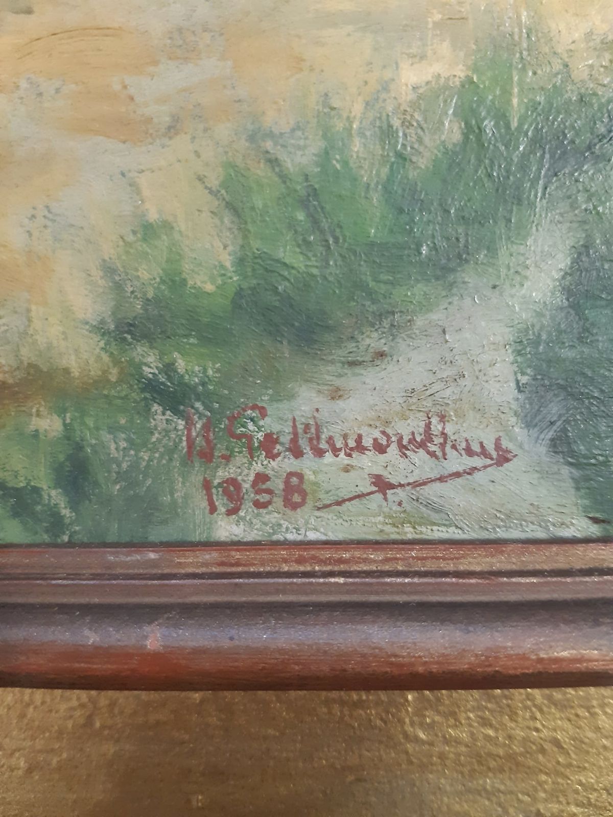 Oil On Panel, Signed And Dated 1958 'Of A Brittany Farm' photo for sale