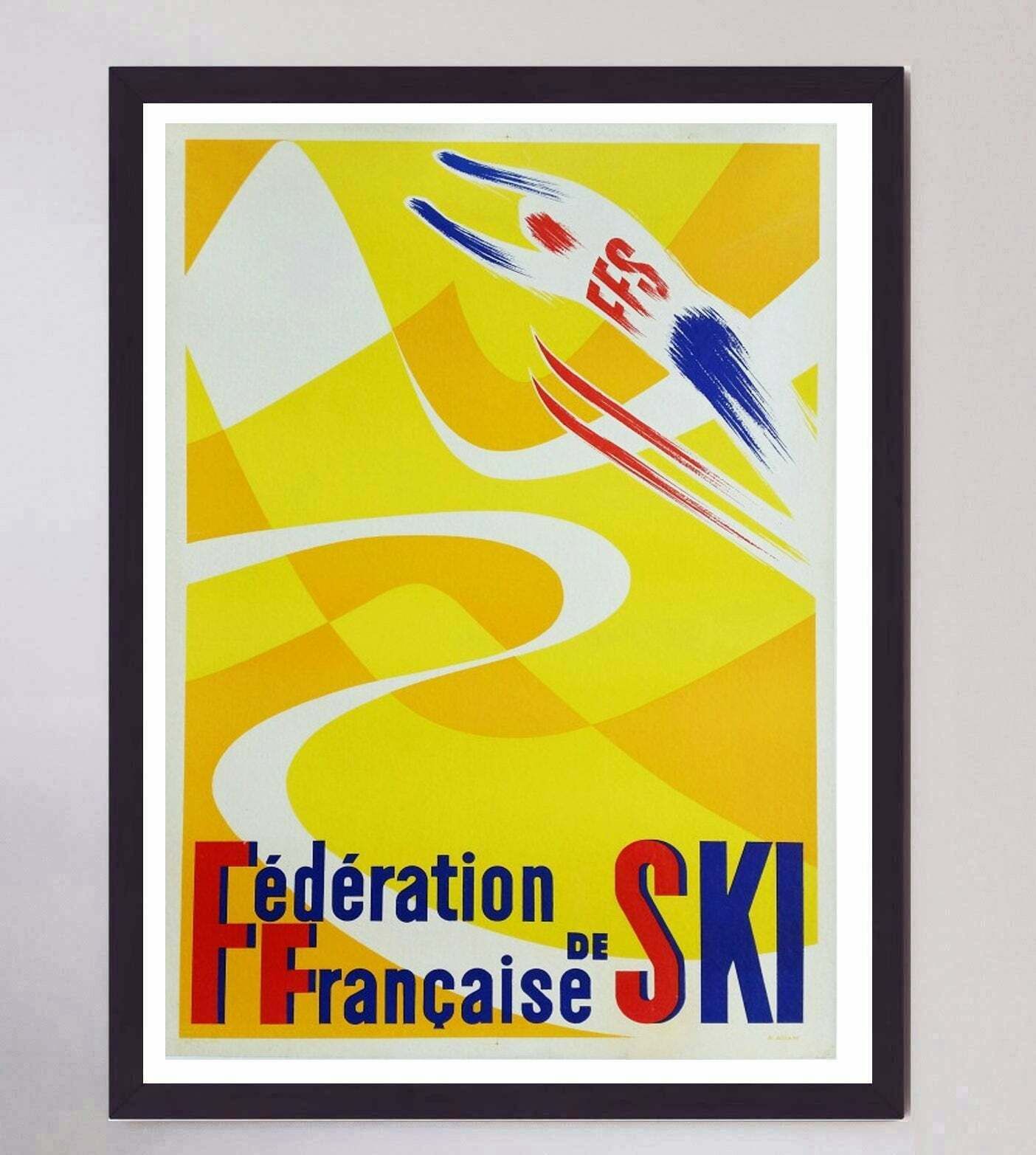 French Ski Federation Original Vintage Poster photo furniture