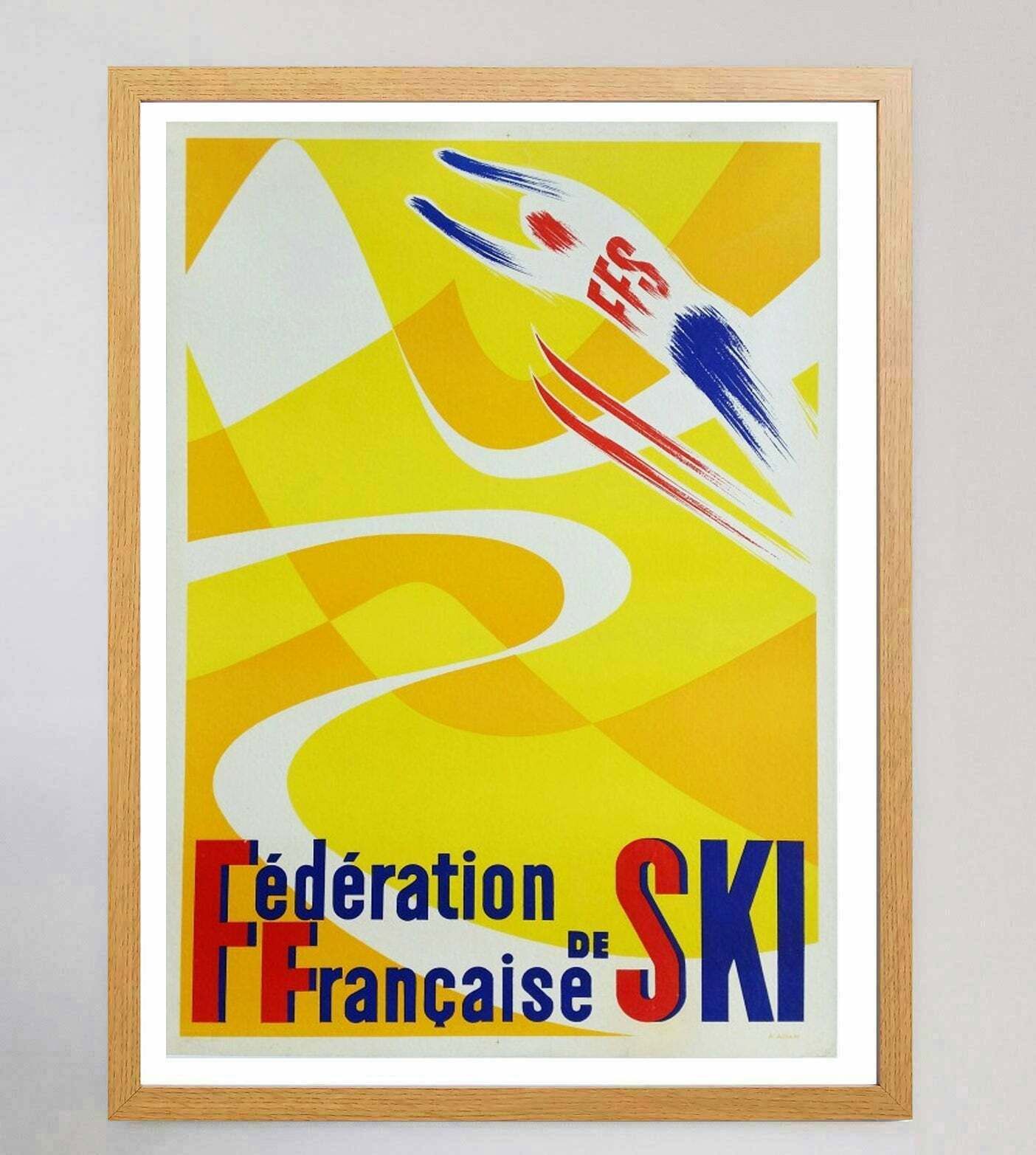 French Ski Federation Original Vintage Poster photo Art