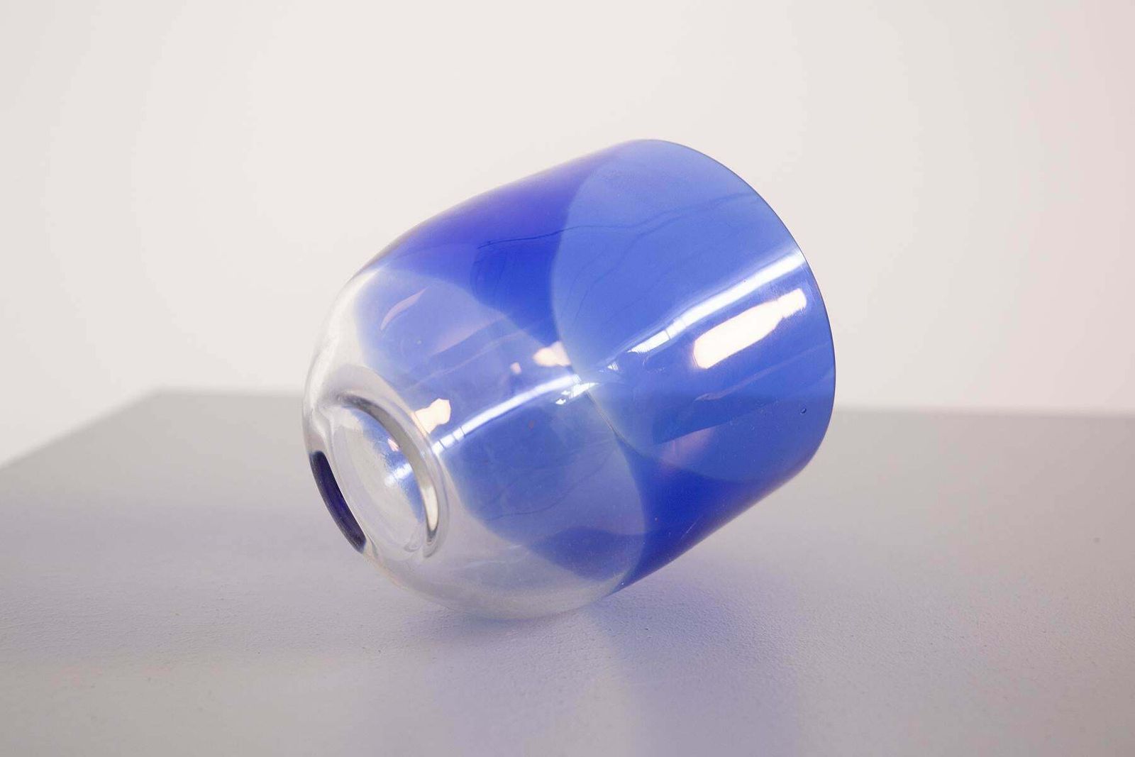 Tapio Wirkkala Vintage Blue And Transparent Glass Vase For Venini photo 1954.0