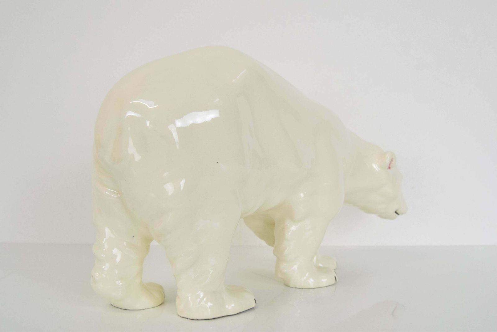 Large Antique Czechoslovakia Porcelain Royal Dux Polar Bear Sculpture In 1925 photo vintage