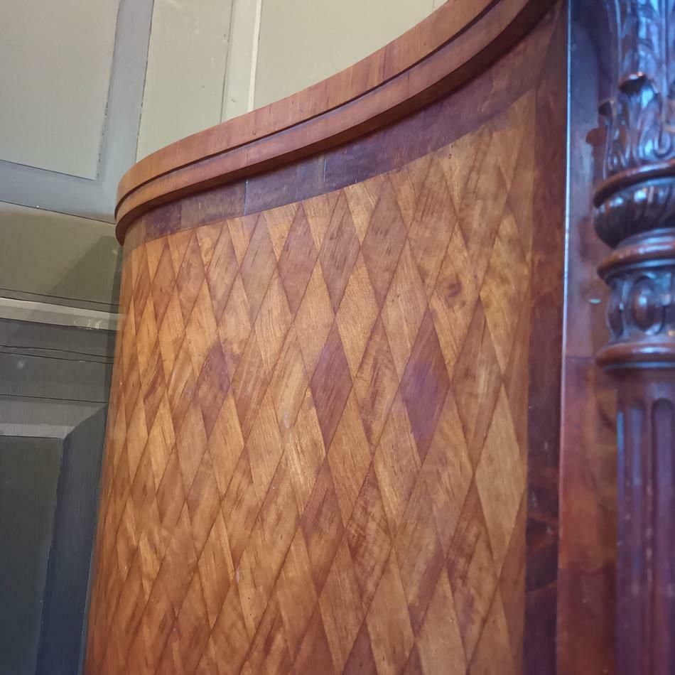 Furniture A Late 19th Century Serpentine Satinwood Commode photo