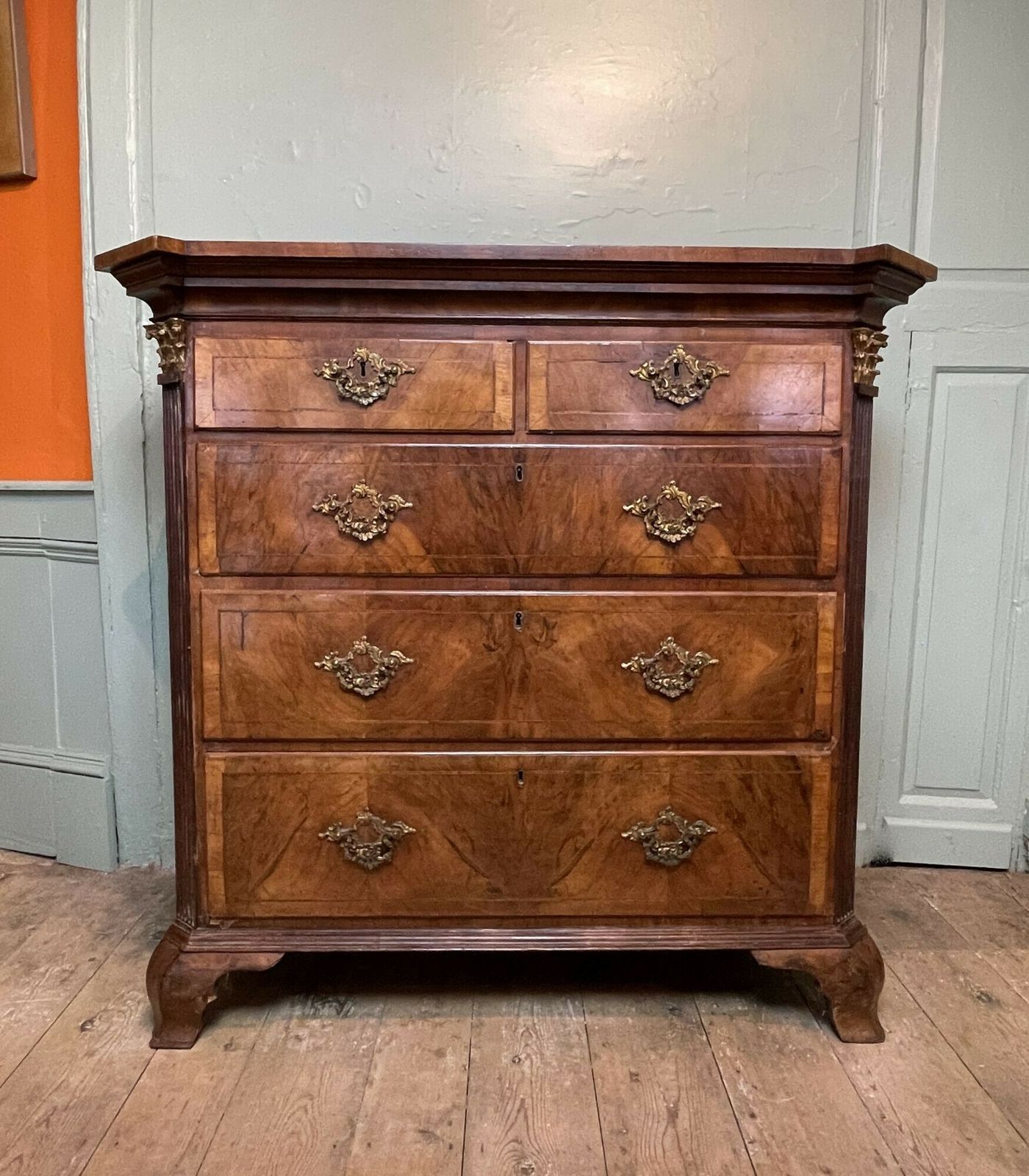 George II & Later Walnut Secretaire Chest photo furniture