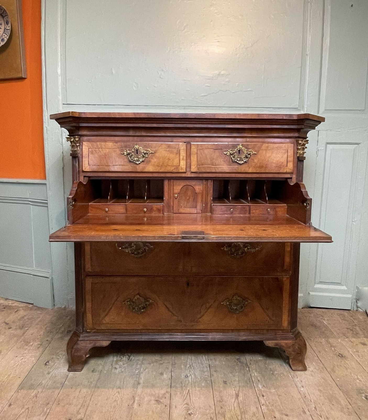 George II & Later Walnut Secretaire Chest photo Furniture