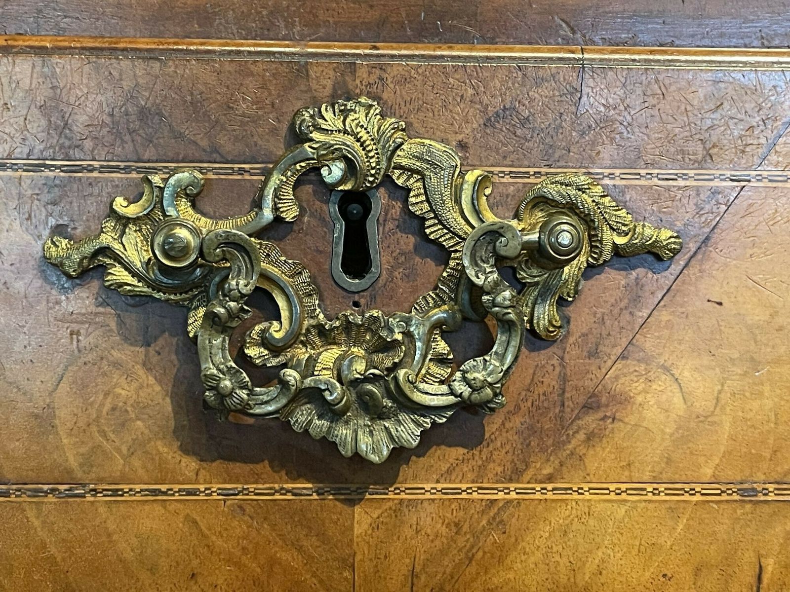 Furniture George II & Later Walnut Secretaire Chest photo