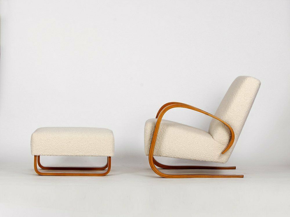 Cantilever Boucle Lounge Chair By Miroslav Navrátil For Up Závody, 1950s