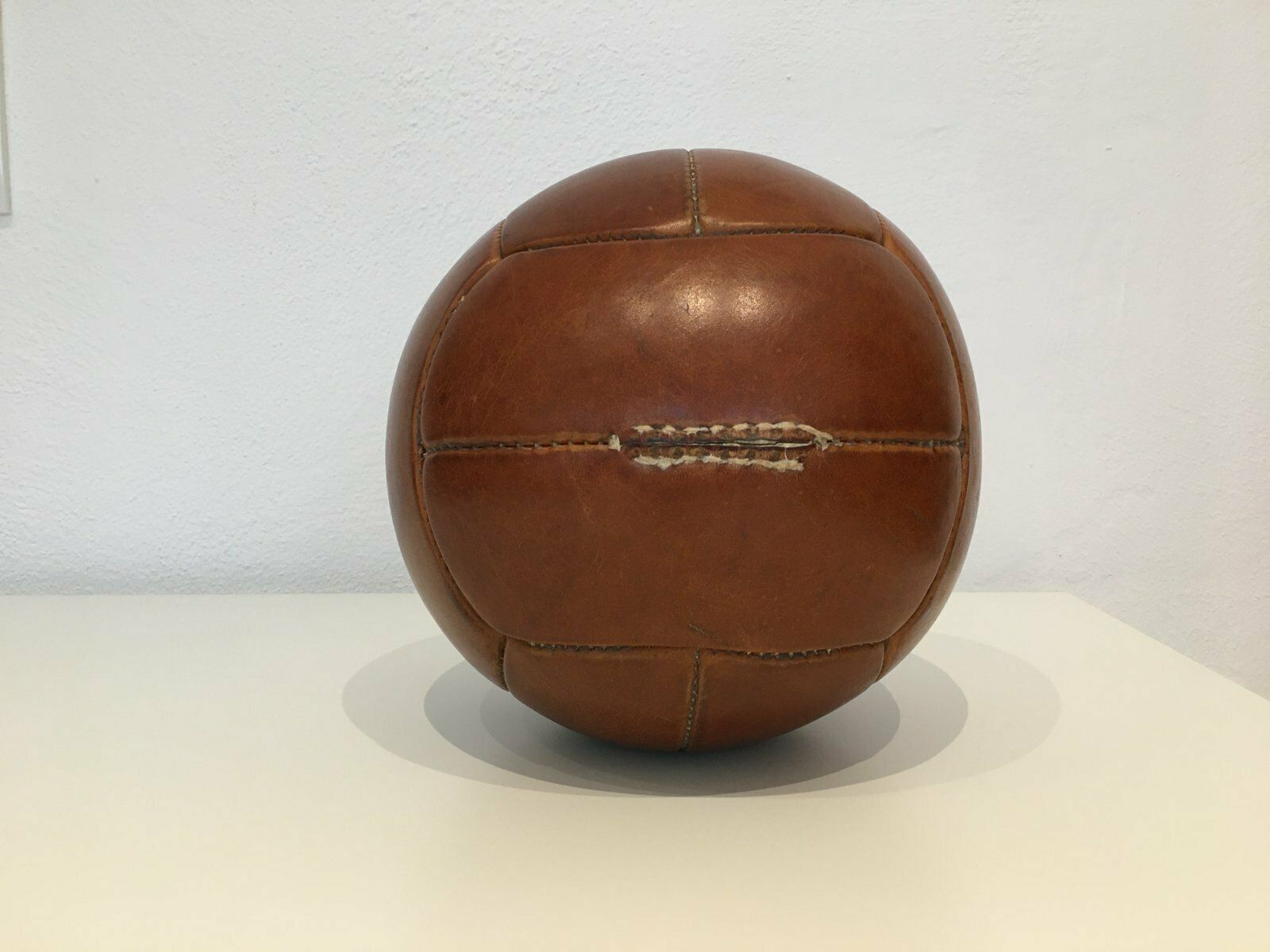 Vintage  Leather Medicine Ball photo Home Decor