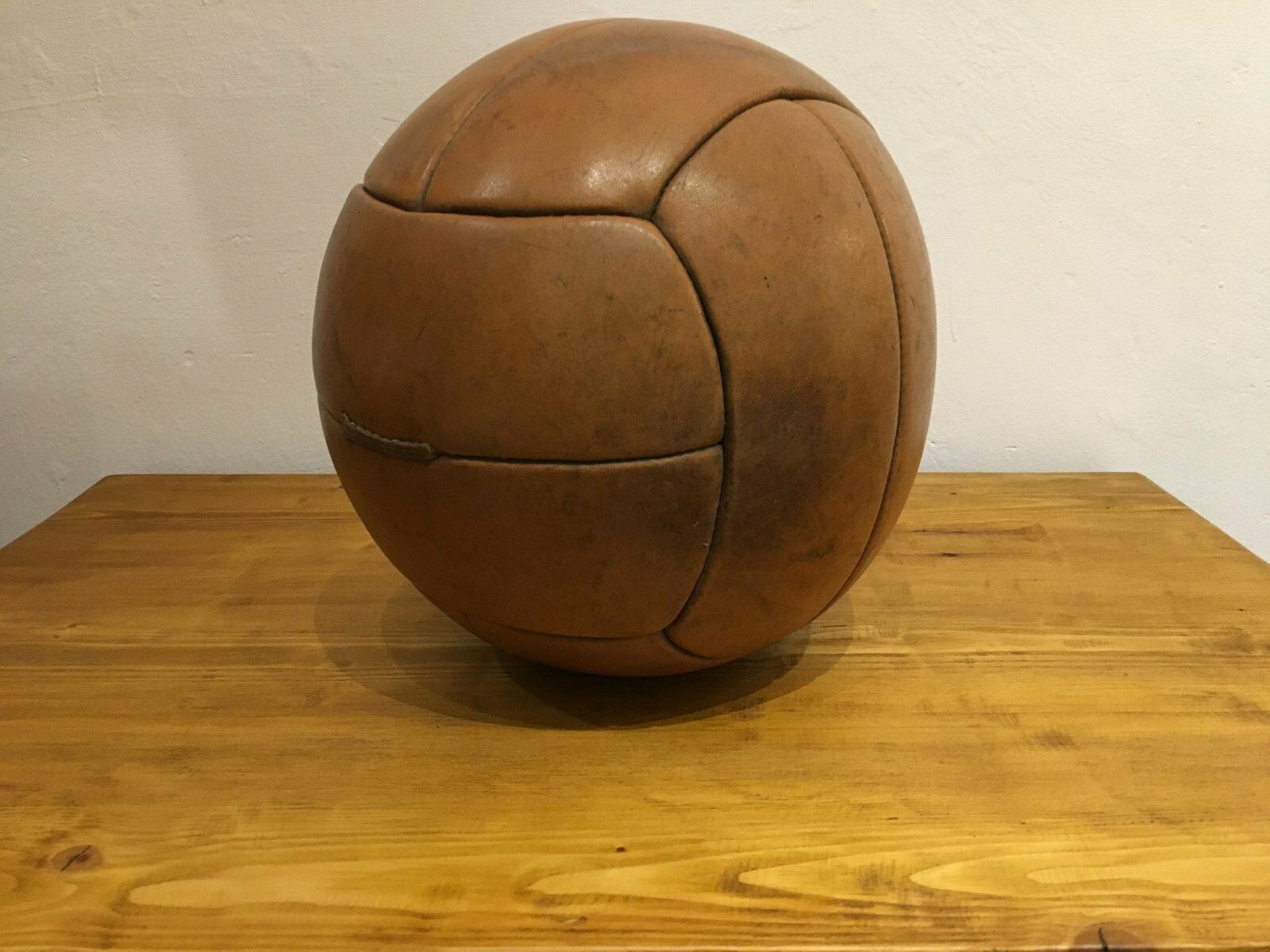 Vintage Leather Medicine Ball, 1930s photo furniture