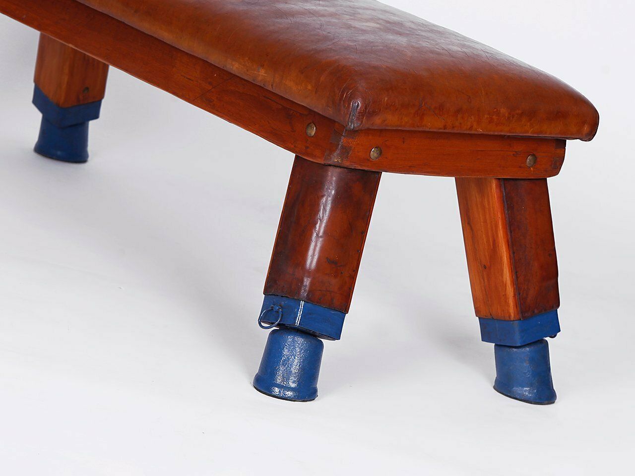 Vintage Leather Gym Bench, 1930s photo furniture