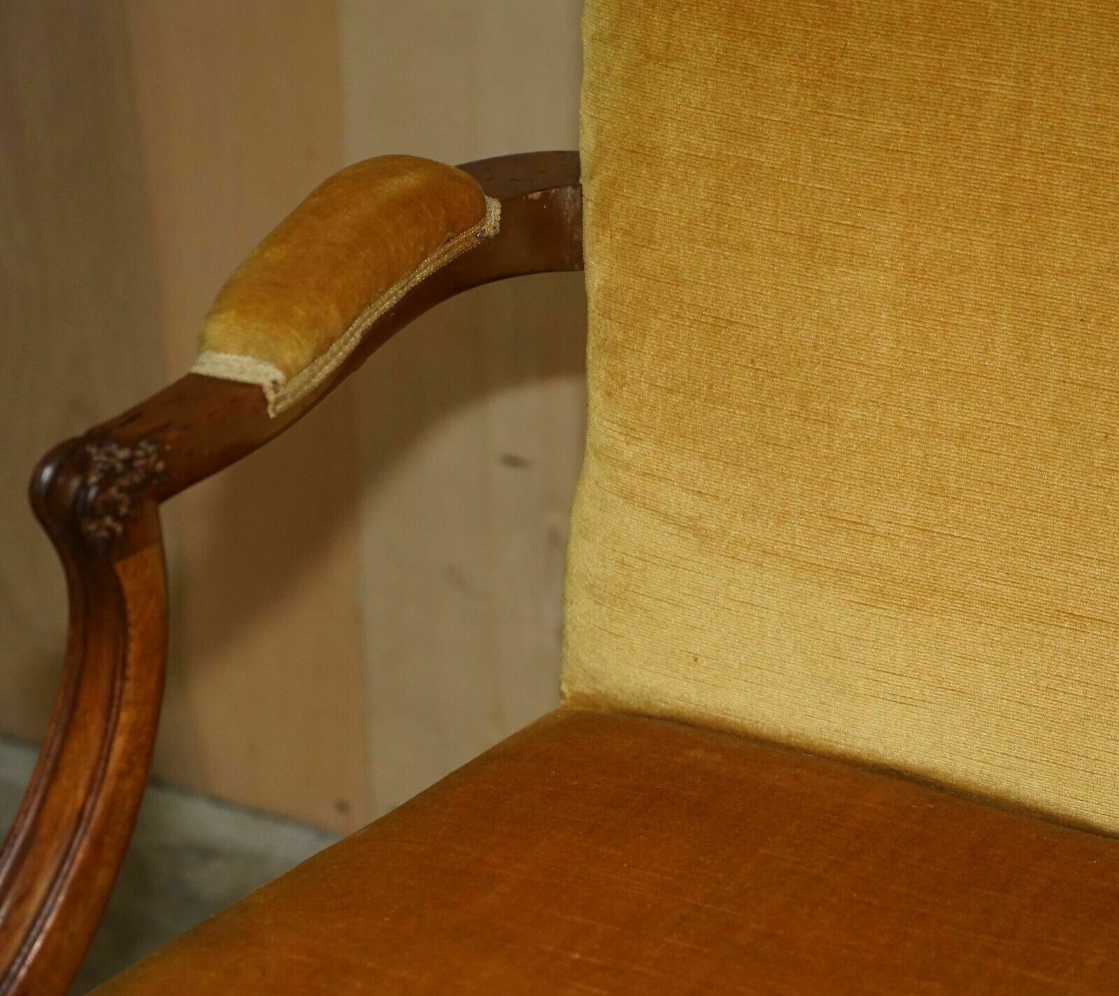 Furniture Fine Set Of Six Solid Hand Carved Walnut Claw & Ball Feet Art Deco Dining Chairs photo