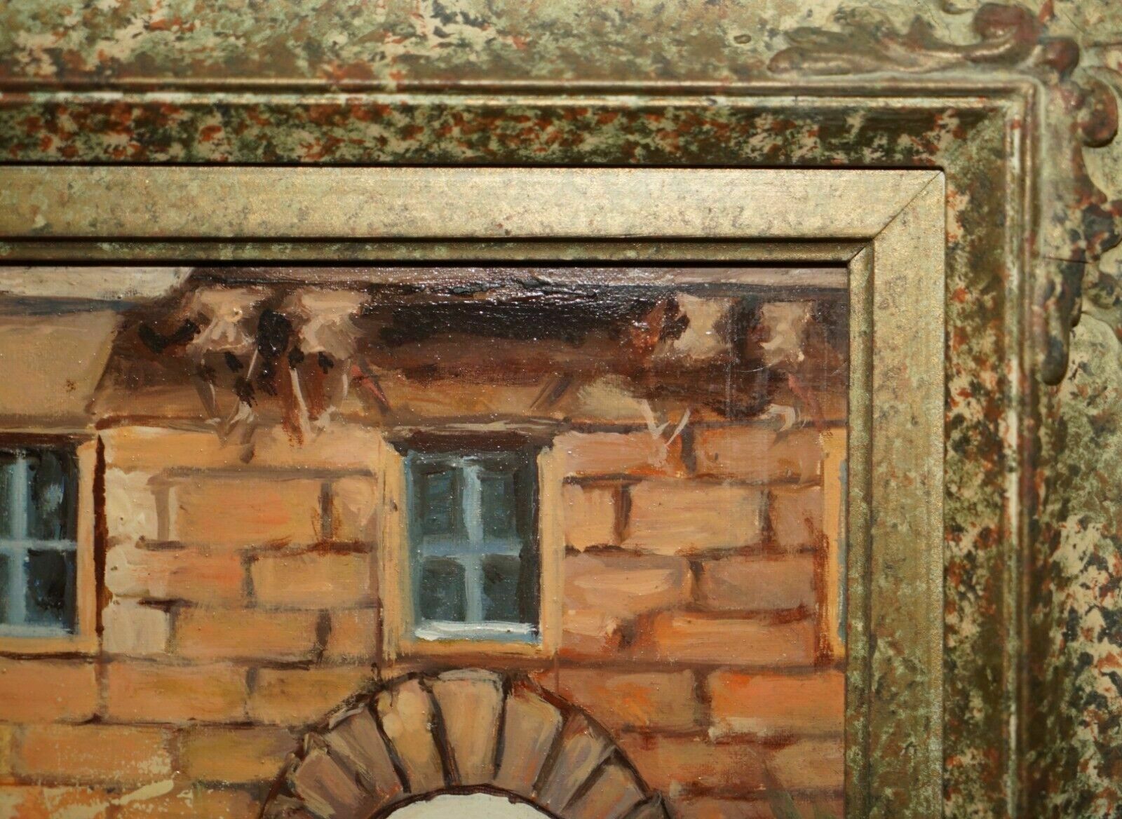 F.Labatino Signed Bar Pantheon Pizza Della Rotonda Oil Painting In Lovely Frame photo vintage