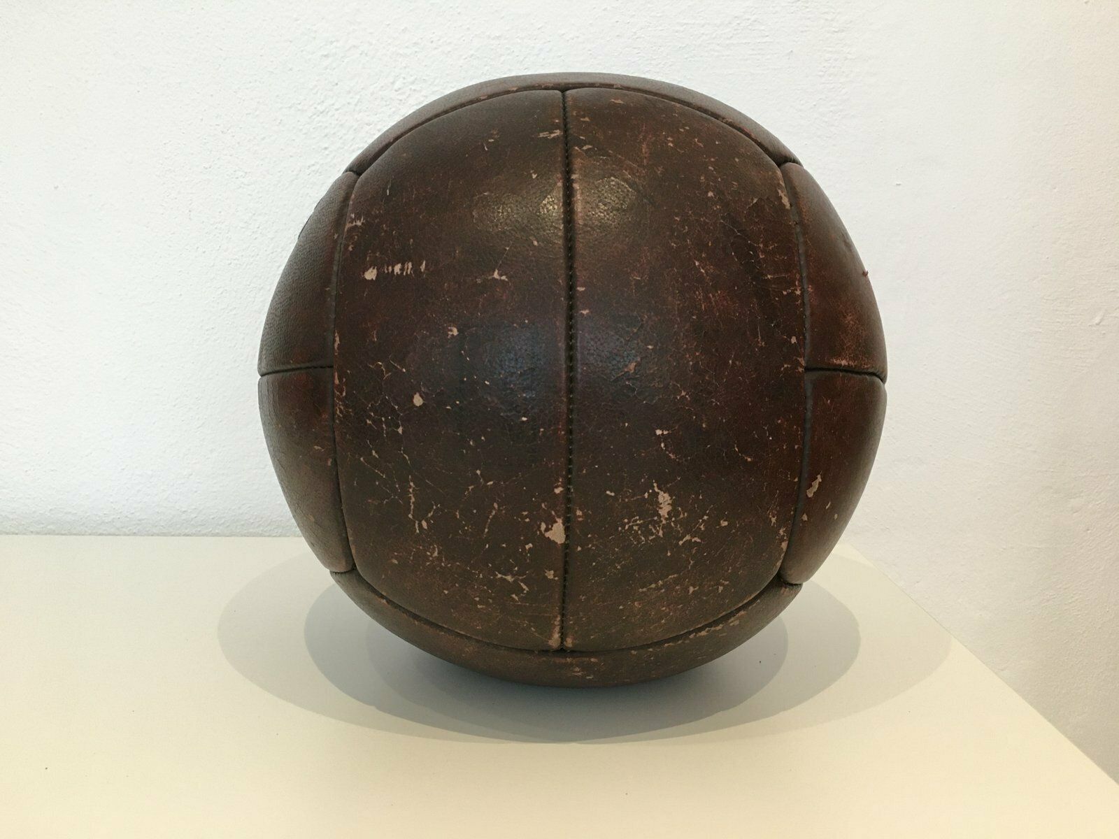 Vintage 4kg Leather Medicine Ball, 1930s