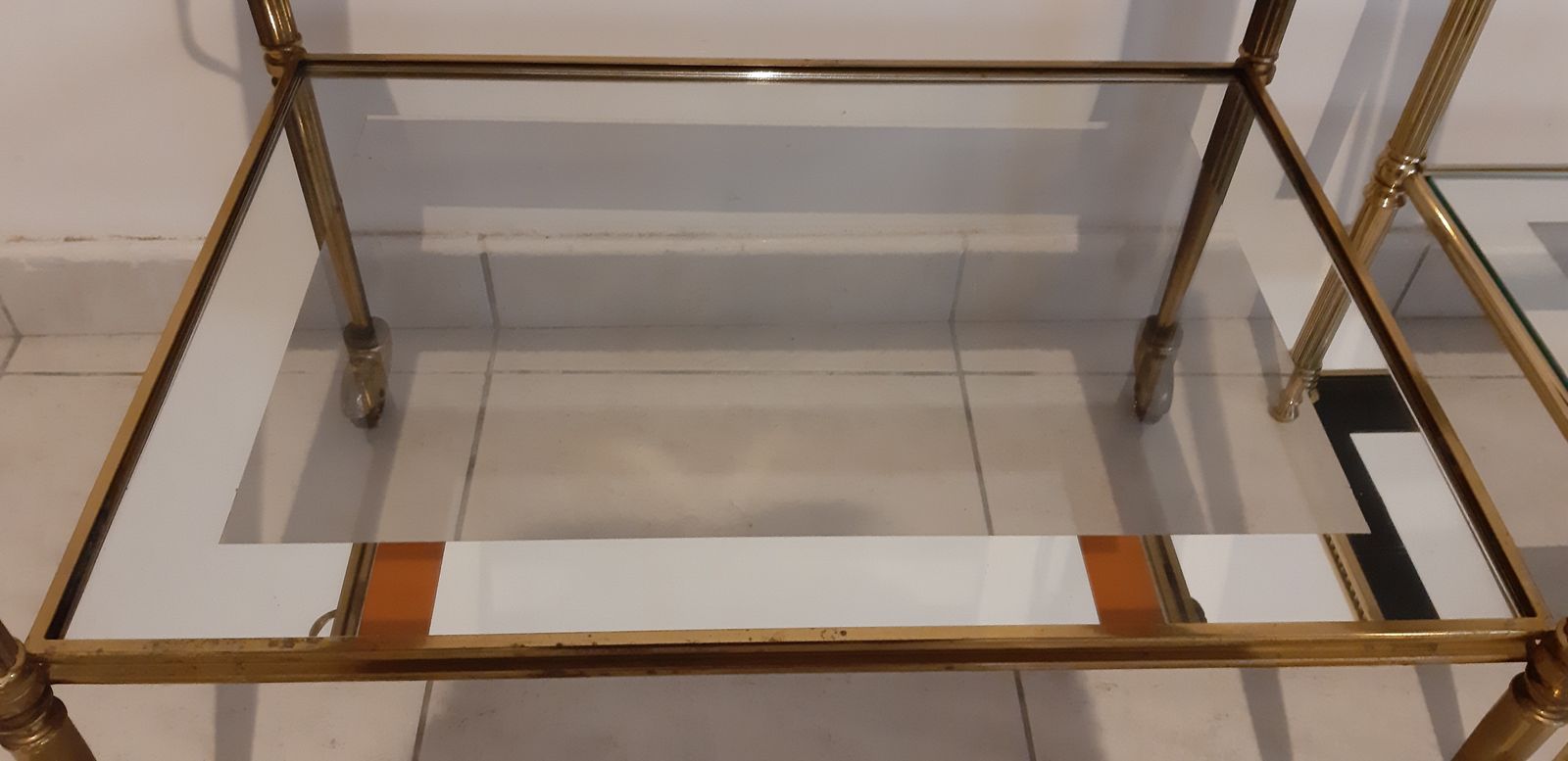 2 Lancel House Tables, 1970s, Vintage photo Furniture