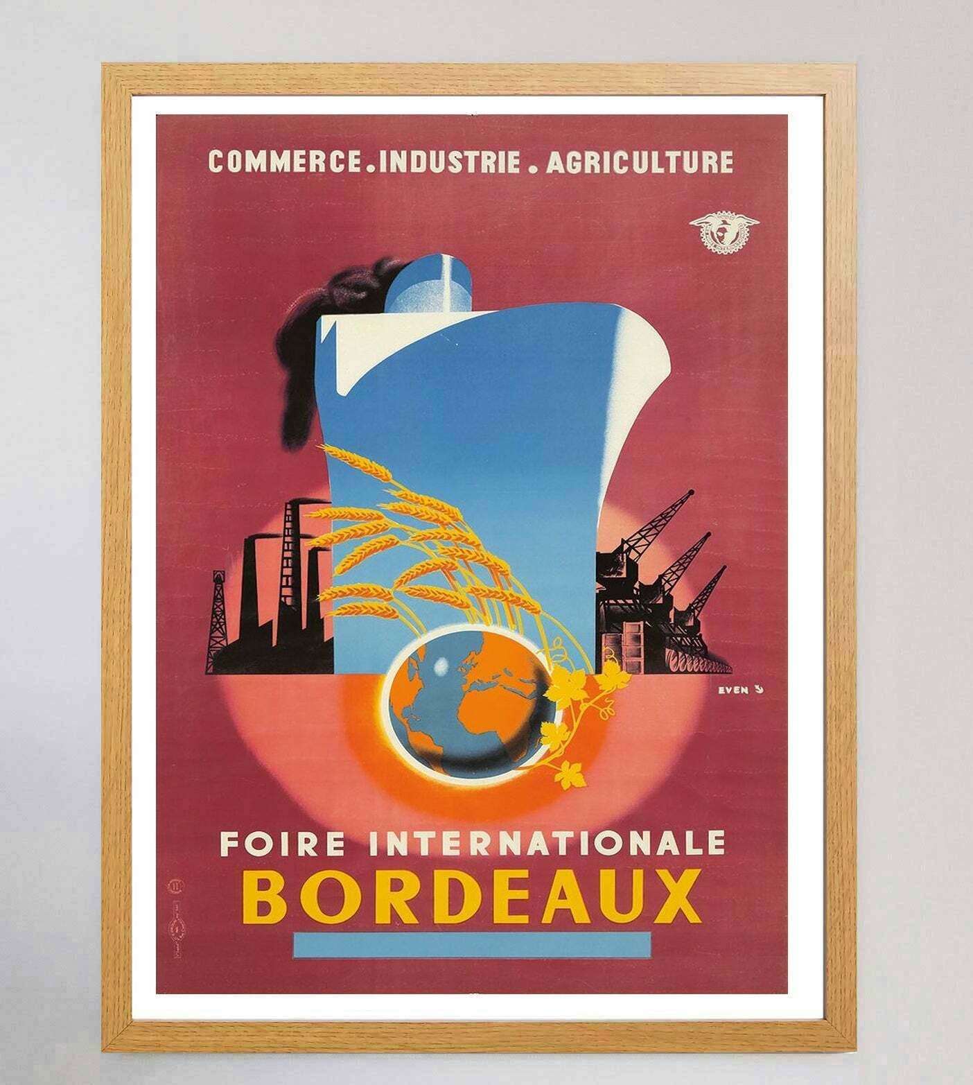 Foire Internationale Bordeaux Original Vintage Poster photo Art