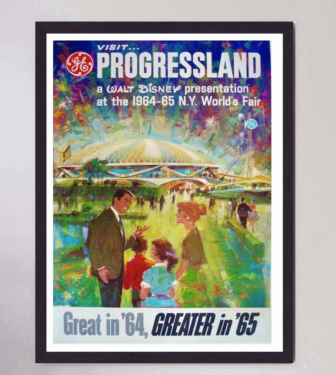 Visit Walt Disney's Progressland   New York World's Fair 1964 65 Original Vintage Poster photo furniture