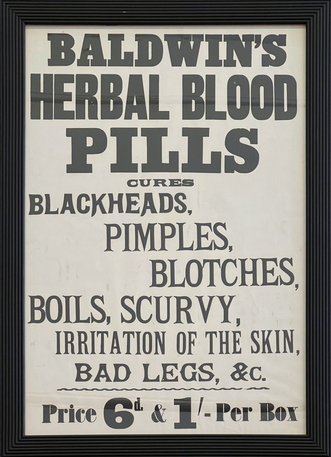 Art A Set Of Six Original Victorian 'Baldwin's Pills' Vintage Framed Posters   C.1895 photo