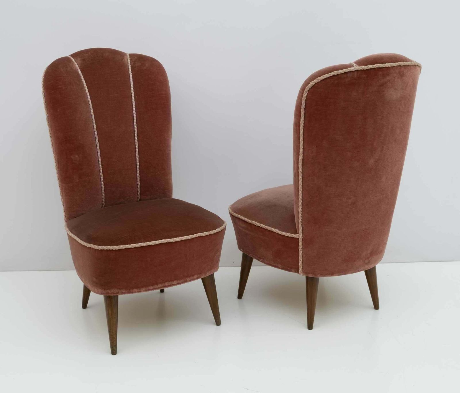Pair Of Gio Ponti Mid Century Modern Italian Small Armchairs By Isa Bergamo, 50s photo furniture