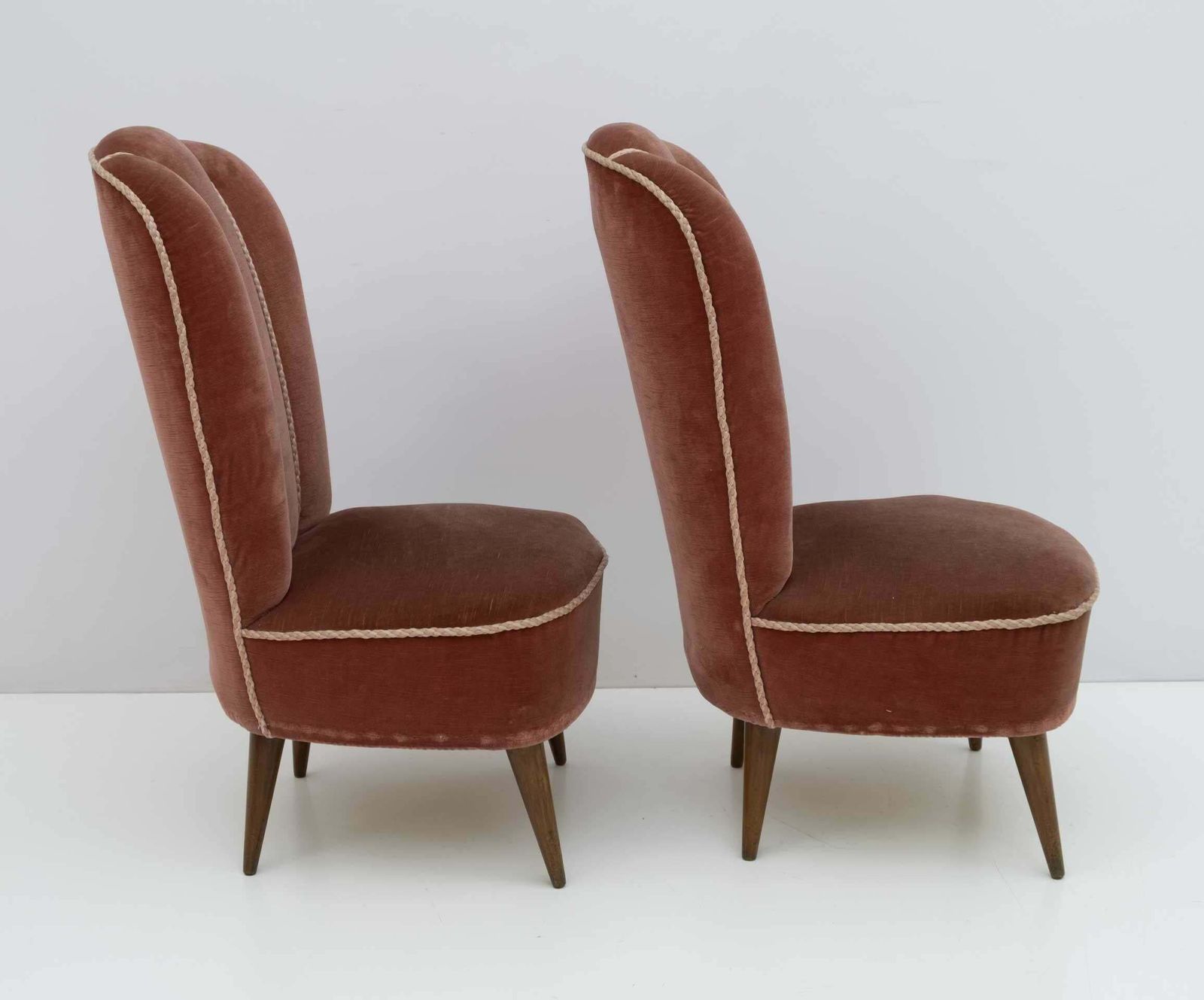 Pair Of Gio Ponti Mid Century Modern Italian Small Armchairs By Isa Bergamo, 50s photo 2898.0