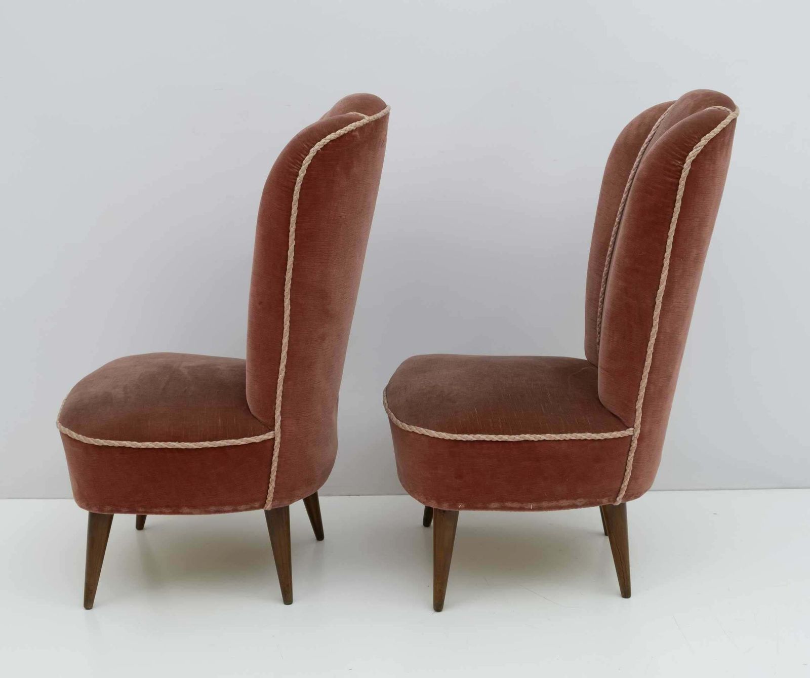 Pair Of Gio Ponti Mid Century Modern Italian Small Armchairs By Isa Bergamo, 50s photo vintage