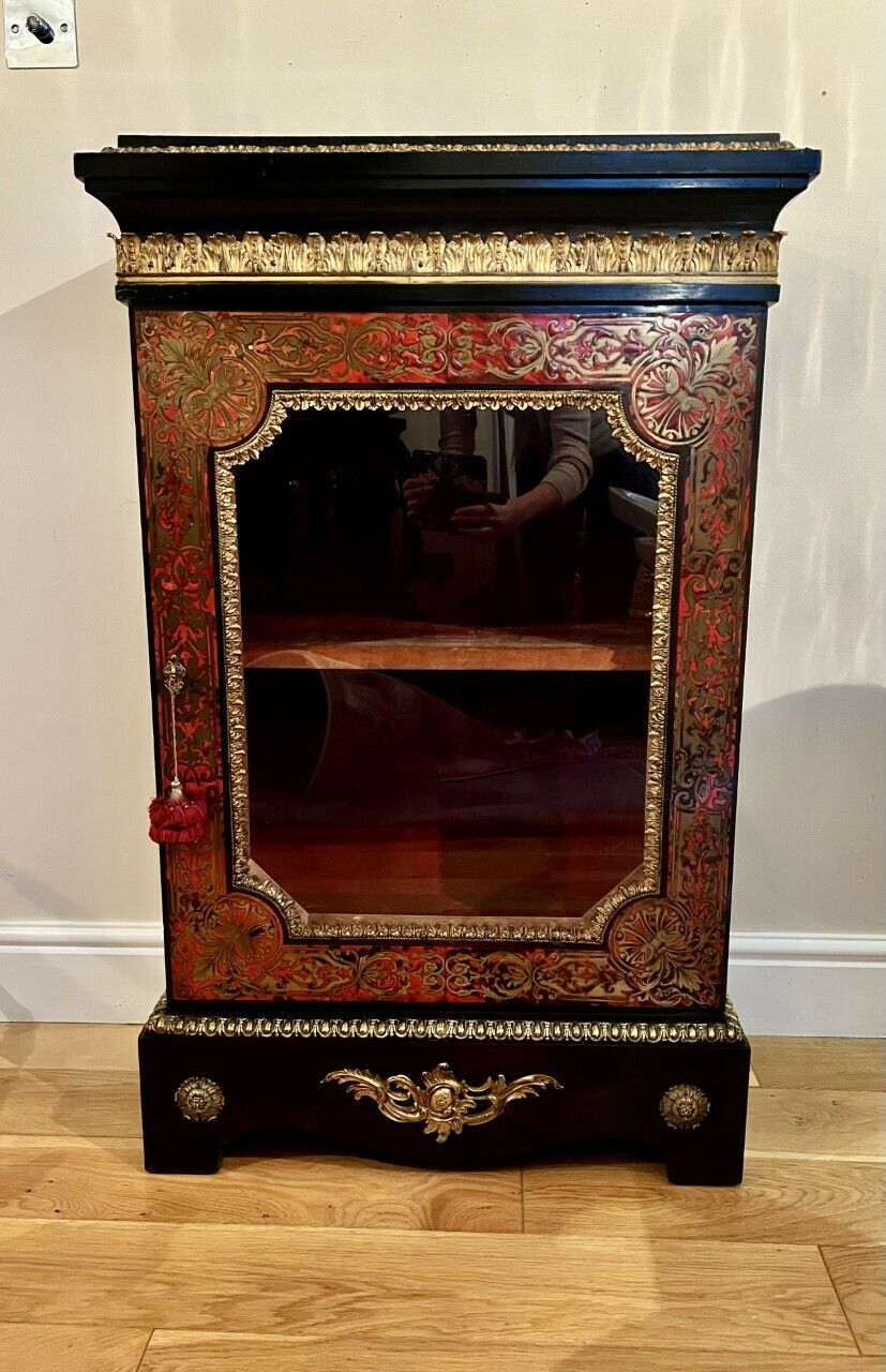 Furniture Fine Quality Victorian French Boulle Display Cabinet photo