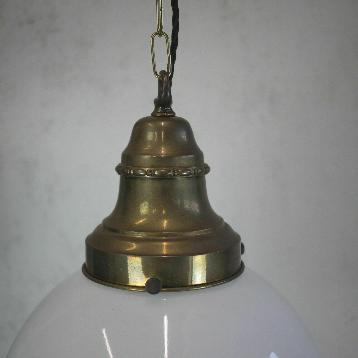Ex Large Vintage Opaline Milk Glass Globe School Pendant Light Shade photo 270.0