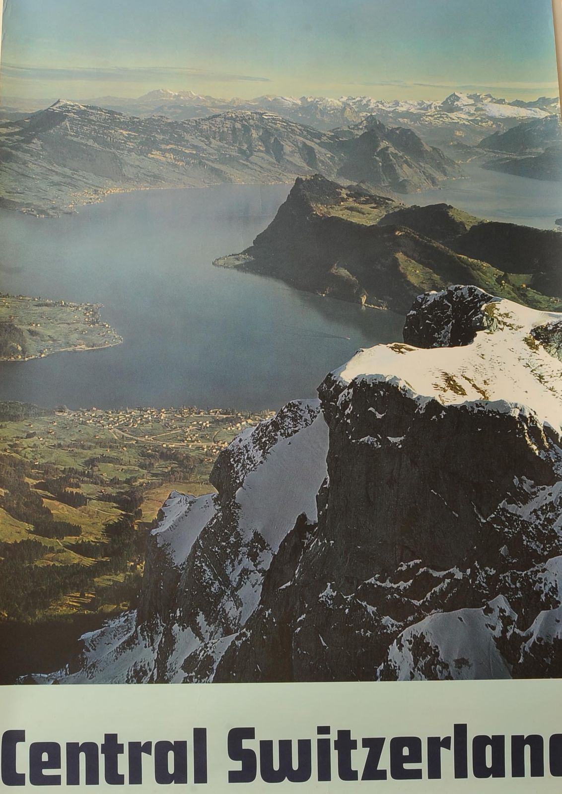 Central Switzerland   Anytime Holiday Time Travel Advertising Lithograph Poster 1960's Ol photo Art
